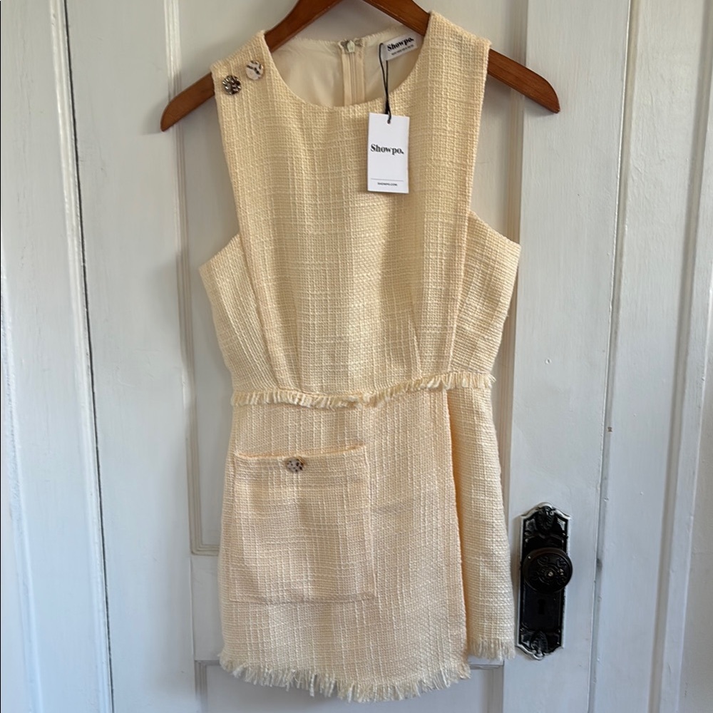 Showpo Cream Textured Sleeveless Romper
